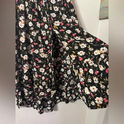 Patrons of Peace Black Floral Maxi Skirt Size Small