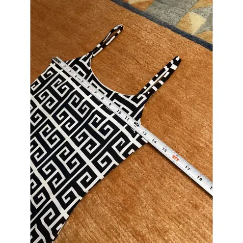 Touch Me  Women’s Black White Geometric Bodycon Dress Size M Stretch