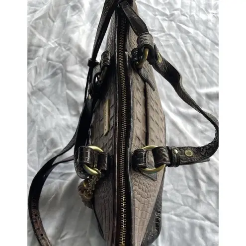 Brahmin Mercury Crescent Textured Leather Medium Asher Satchel Bag Purse