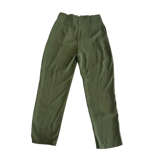 Know One Cares Pleated Dress Pants Womens Size S 28 x 25 Green Ankle Belt Loops
