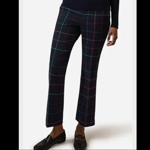 Ecru New Metropolitan Pull On Flare Crop Pant in Multicolor Windowpane Size 2