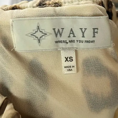 WAYF Beige Cheetah Print Straight Leg Strapless Jumpsuit XS