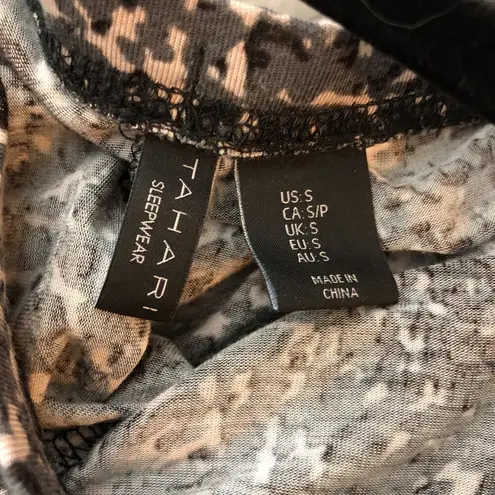 Tahari Sleepwear Womens Shorts Pull On Lounge Drawstring Black Brown S