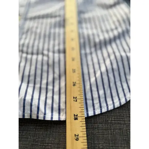 Lauren Ralph Lauren Jeans Co. Womens XL Button Up Shirt Stripe Top Blue White