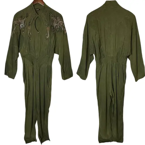 IIF Vintage Embellished Jumpsuit Green Size 12