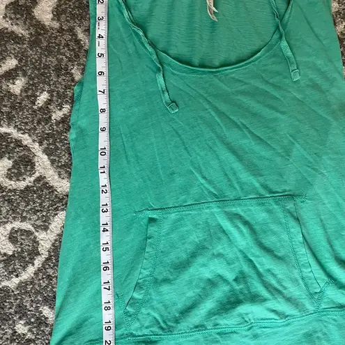 American Apparel WOMENS HOODED TANK WITH POCKET AQUA SIZE XL