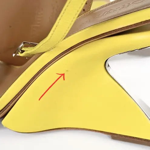 Off-White  Yellow Jug Wedge Heel Leather Sandals Size EUR 39, US 9