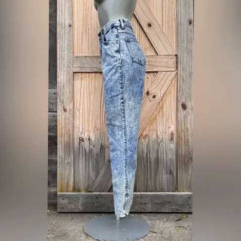 Vintage Retro 80s Gitano Acid Wash High Waisted Tapered Leg Ankle Zip Jeans~6~