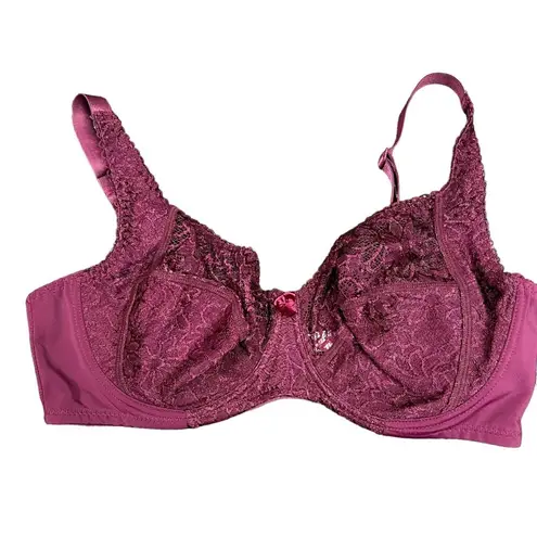 Natural Form Womens Bra Lace Unlined Underwire Burgundy Red Sexy XXXL Size 3X