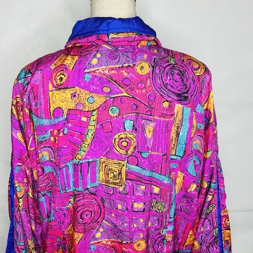 Lavon Vintage  by Cheerful Corp Windbreaker Parachute Track Jacket Sz L 80's 90's