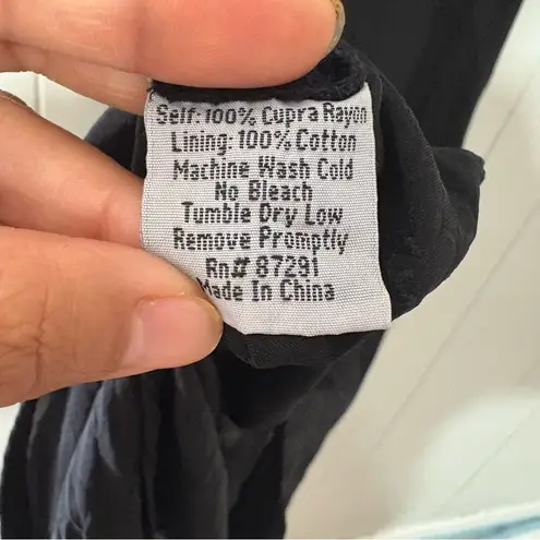 Johnny Was Sleeveless Embroidered Lace Eyelet Maxi Dress Black Size M