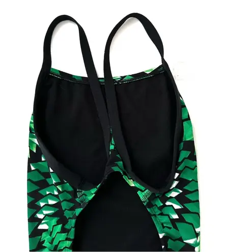 Adidas  Performance Infinitex Primal Black & Green One Piece Tank Swimsuit