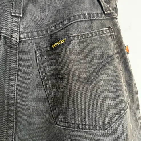 Vintage 80s 90s Sasson Black Denim High Waist Jean Skirt Small Grunge Minimalist