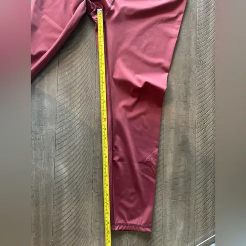 Zyia Active Berry Red Pear Moon Brilliant Hi-Rise 7/8 24" size 14-16