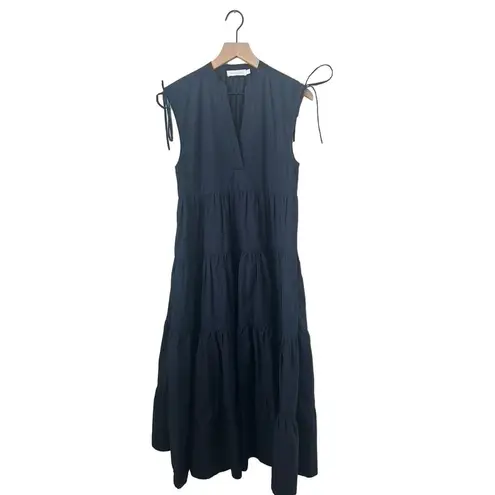 Jonathan Simkhai Atlanta Tiered Midi Dress Blue