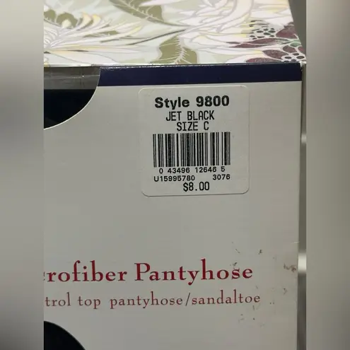 NEW Vintage Lortay Lord & Taylor Luxury Lycra Control Top Pantyhose Jet Black