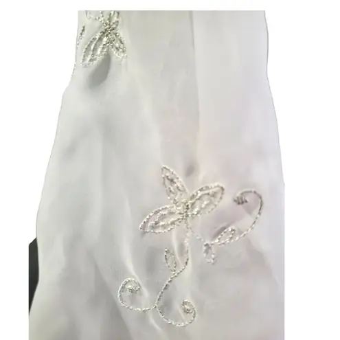 Valerie Stevens Cream & Sheer Light Robe Size Medium EUC