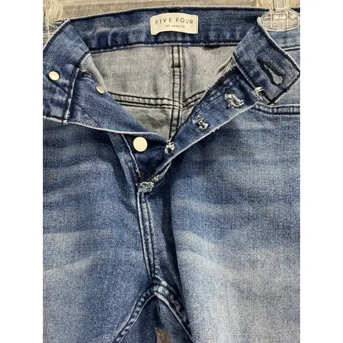 🍂 Five Four Denim Shorts Frayed Hem Button Fly Blue Wash Slim Fit W33 Size 33