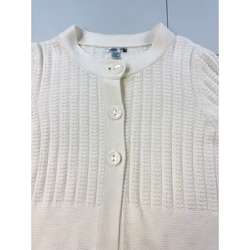 Willow Bay Button Front Cardigan Women's XL Cream Cotton Blend 3/4 Sleeve