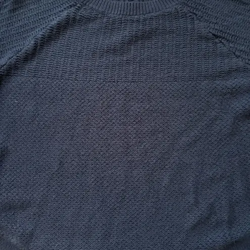 Fat Face Dark Blue Woven Knit Sweater with Buttons Women's 14 Plus Size