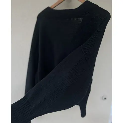 Mate the Label Organic Knit Cardigan Womens M/L Jet Black Chunky Thick Oversized