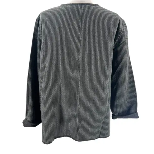 Eileen fisher Reversible Organic Cotton Doubleweave jacket stripe polka dot XL thumbnail 4