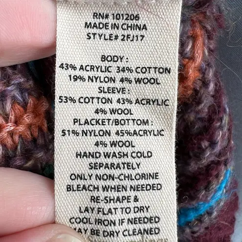 Soft Surroundings Sweater Eirene Purple Wool Blend Knit Open Cardigan L/XL New