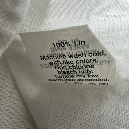 J. Crew 100% Linen Woven White Top Women's Size Small Coastal Grandma Lagenlook