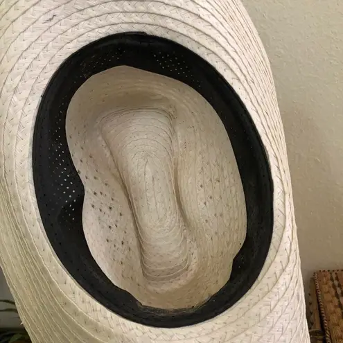 Unisex Vintage Rockmount Authentic Western Straw Cowboy/Cowgirl Cream white hat cap w/bow knot