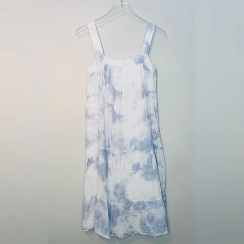 Rails Amaya Cascade Tie Dye Blue White Midi Dress Size XS