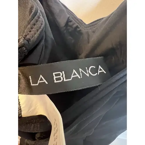 La Blanca Island Goddess Swimsuit Sz 16 Soft Strap Over Shoulder 1 Piece Black