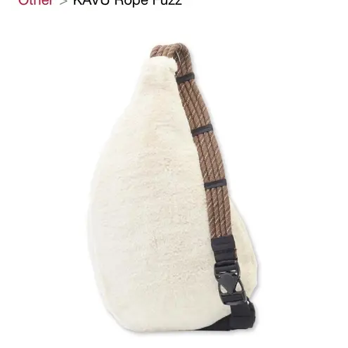 KAVU Rope Fuzz Sling Bag Crossbody Cream Backpack - NWOT