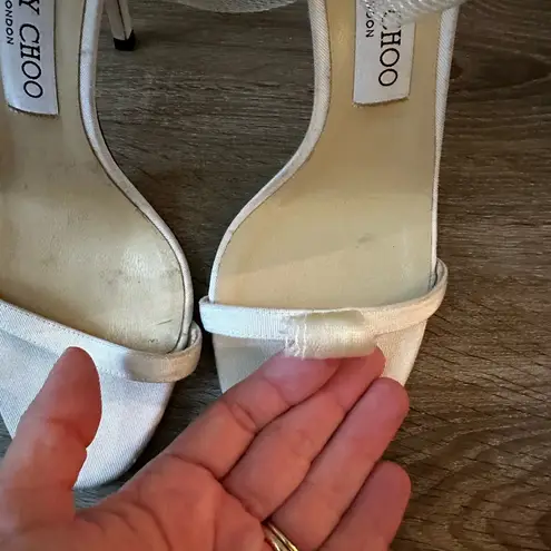 Jimmy Choo Aveline Tulle Bow Pump Sandals- Bridal 8.5