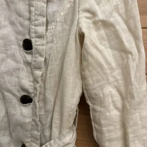 ALLSAINTS  Size 8 100% Linen Harlequin Button Front Trench Coat Lagenlook