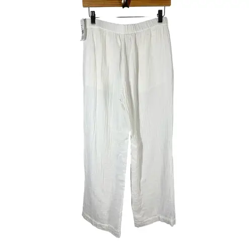 Velvet by Graham & Spencer Jerry Gauzy Beach Coverup Wide Leg Pants XS White