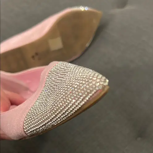Chic Pink and Silver Flats Elegant Slip