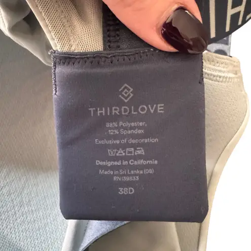 Thirdlove - Kinetic Impact Sports Bra Blue Mist/Navy Sz 38D