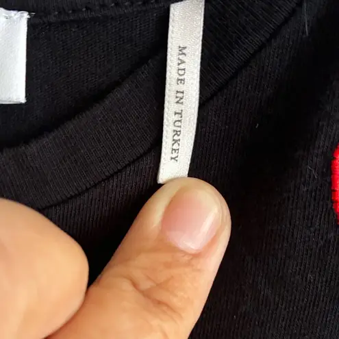 Sandro Paris Embroided Snake Mary Jane Black Floral Top 2