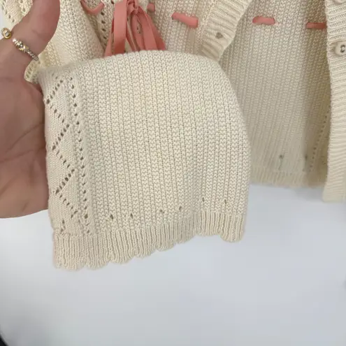 Betsey Johnson Forever 21 Rosette Cardigan Sweater S Coquette Cottagecore Ballet Pink