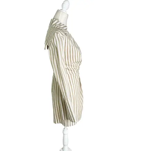 NANUSHKA Esma Cotton Linen Striped Wrap Open Back Mini Dress Size S NWT