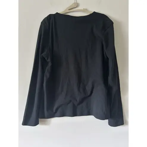 Vintage Black Women’s Shirt With Martini Glass Retro Artsy Vibes Size Large