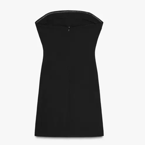 ZARA NWT Black bow front mini dress with white contrasting bows