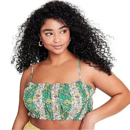 Target x Rhode Green Floral Cotton Two Piece Skirt&Crop Top Sz.XL NWT