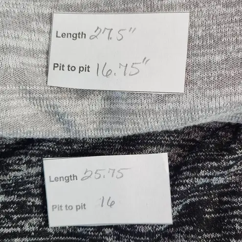 Members Mark Set of Two T-shirts Gray Tee and Black Tee Size Medium