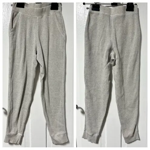 Pact Organic Cotton gray waffle knit joggers with pockets size XS