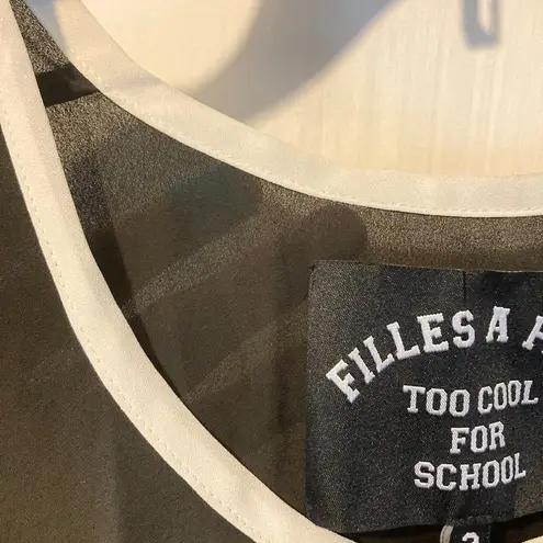 Filles a Papa FAP women's size II (medium) TOO COOL FOR SCHOOL wide arm tank top Black