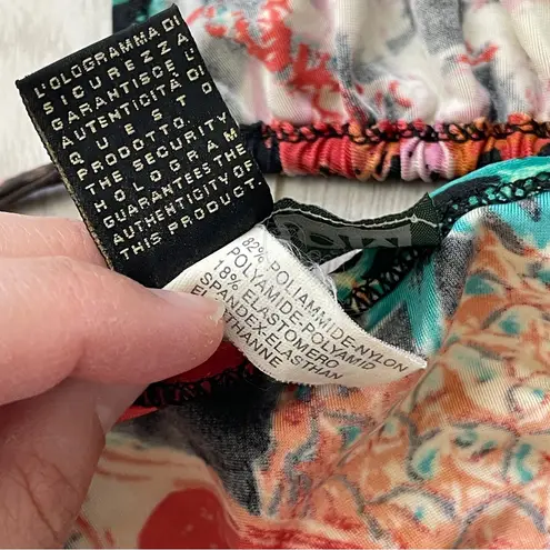 Roberto Cavalli Bikini tropical fruit womens Black large y2k resortwear vintage