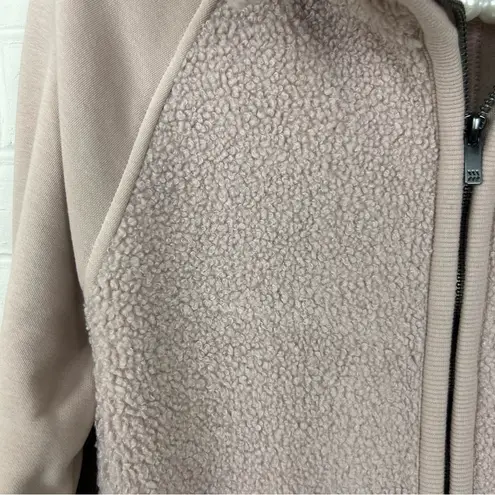 All In Motion Baby Pink Nubby Knit Teddy Activewear Zip Up Jacket Size XS