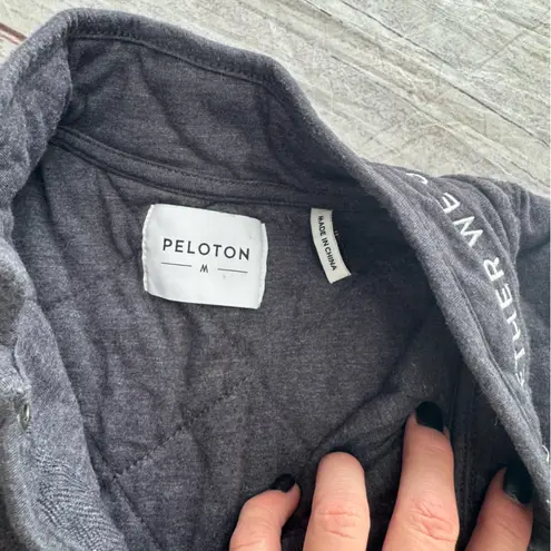 Peloton Together We Go Far Quilted Button Jacket Grey Size Medium