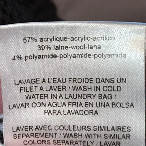 Sandro Houndstooth Sweater Black White Chunky Knit Oversized Women Medium Wool